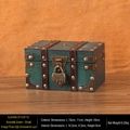 Emerald green vintage wooden jewelry box with antique metal trim and 3-digit combination lock - Combination Lock / Small / Emerald