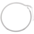 Collar de cadena de serpiente plana de 6,5 mm de acero inoxidable plateado con cierre - Collar de 6.5mm / Color Acero