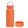 Vibrant orange 1L vacuum insulated water bottle with portable loop cap and silicone boot - 1 L / Cinnabar Orange