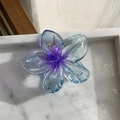 Blue and purple gradient flower hair claw clip with glitter finish for thick hair - Blue Purple Gradient (Large)
