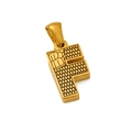 Gold plated titanium steel necklace featuring letter F pendant with bark texture finish - F-Single Pendant