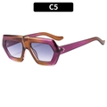 Gradient purple and amber geometric oversized sunglasses with purple tinted lenses - Purple Tea Frame Gradient Gray Lens