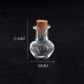 Mini sphere glass wish bottle with cork stopper, 21mm height and 16mm width variant - Transparent B-Style Vase + Cork