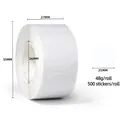 Roll of 25mm white round thermal labels with 500 stickers for DIY marking use - 25mm 500 Pcs/Roll / White