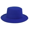 Dettaglio della tesa larga piatta e della corona strutturata del cappello in feltro blu - Adulto 56-60cm / Blu Reale