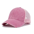 Cappellino da baseball rosa lavato vintage con dettagli consumati e rete traspirante - Taglia unica / Rosa