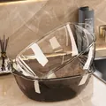 Set di catini in PET trasparenti e grigi con scala graduata in un ambiente moderno - [Trasparente + Grigio Traslucido] Medio (Set di 2)