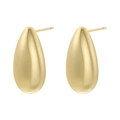 Polished gold teardrop stud earrings with smooth reflective surface in a minimalist style - VE1075 Gold 1 Pair (Glossy Teardrop)