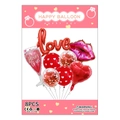 8PCS set of rose gold heart balloons and red Love foil balloon for romantic decoration - Valentine's Wine Glass 8PCS Set