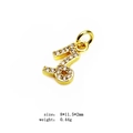 Golden zodiac pendant charm with micro-set zircons, size 8x11.5x2mm and weight 0.44g - 10 (Capricorn)