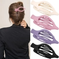 Large matte oval hair claw clips in beige, pink, purple, and black set for thick hair - Set 6 (Pack of 4)