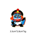 Cute panda enamel pin in Sichuan opera face mask costume, 3.5cm x 2.8cm metal badge - Traditional Official Costume Panda