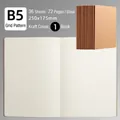 B5 kraft notebook with grid inner pages, 36 sheets, 250x175mm student exercise book - B5 Grid Kraft Style