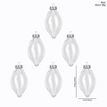 Set di 6 decorazioni natalizie trasparenti a forma di goccia con cappucci argentati - Goccia d'Acqua Trasparente / Set da 6