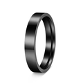 Polished black stainless steel minimalist ring in a smooth finish for men and women - 4mm Wide Black