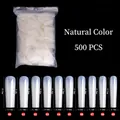Tabella taglie per unghie finte XXL extra lunghe quadrate, set 500 pezzi in plastica - 500 Pezzi in Sacchetto / XXL Ballet Extra Lungo Naturale