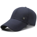 Klassische dunkelblaue Business-Baseballkappe mit silbernem Wappen für Herren - Verstellbar / Marineblau