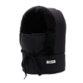 Winter thermal trapper hat with integrated face mask and thick fleece lining in black - One Size / Black