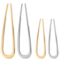 U-shaped metal hair pin set in gold and silver finishes, two sizes for hair styling - 14cm + 11cm/Set of 4 / Gold + Silver