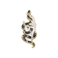 Pin esmaltado de serpiente negra y dorada envuelta en mano blanca con oro - Estilo Mano Sosteniendo Serpiente Negra (xz9565)