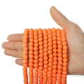 Matte orangefarbene 8mm Polymertonperlen für DIY-Schmuckherstellung und Basteln - Orange