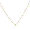 Minimalist 18K gold letter Y pendant necklace with elegant thin link chain for women - Gold Y