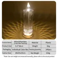 White vertical stripe LED candle with base 6.3x18cm for romantic ambient lighting - 6.3*18cm Diamond White Vertical Stripe with Base [Color Box]