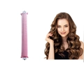Pink 3cm thick heatless hair roller set showing curling results on a long-haired model - 1-Pack Pink