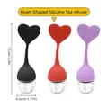 3-piece heart-shaped tea infusers with silicone handles in black, red and purple colors - 304 Silicone Stainless Steel Tea Ball / Black