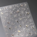 Adesivi per unghie 3D TL-196 con farfalle aurora e piccoli strass neri decorativi - Luna e Stelle della Galassia Laser Con Strass (TL-196)