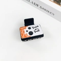 Gothic Halloween hair claw clip featuring black base with orange skull and Trick or Treat text - Halloween #8 - Square