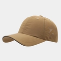 Detail of brown quick-dry nylon baseball cap featuring laser-cut ventilation holes - Adjustable / Camel