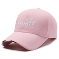 Berretto da baseball in cotone rosa con logo montagna bianco ricamato e scritta sport - Tesa Standard (7.5cm) / Tesa Standard Rosa