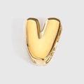 Retro golden bubble style letter V pendant charm for DIY jewelry making and bracelets - Letter V / Gold