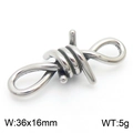 Vintage silver barbed wire knot charm made of stainless steel for punk jewelry making - Large Barbed Wire Pendant Accessory (KLJ8655-Z)