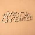 Décoration de Noël en bois découpé au laser avec inscription Merry Christmas et étoiles - Grande Plaque Joyeux Noël (25CM)