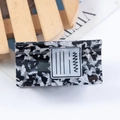 Rectangle hair claw clip with black and white marble pattern and minimalist label design - Notebook (D19-2-19)