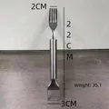 Roestvrijstalen watermeloensnijder en fruitvork 2-in-1 tool, lengte 22cm en gewicht 35,1g - Watermeloen Snijder Vork Dubbel Gebruik E-commerce Stijl (22CM)