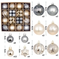 Christmas tree ornament set with champagne gold and silver assorted textured balls - Iron Grey Champagne Gold