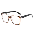 Occhiali quadrati TR90 anti luce blu con montatura leopardata e trasparente - Leopardo Trasparente