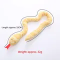 52cm yellow patterned snake plush cat toy with catnip and red tongue on white background - Yellow Pattern Snake