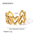 Minimalistischer goldener Ring mit Herzmuster und polierter Oberfläche für Damen - Hohler Herzstil (JDRW2305071)