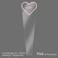 Pink single rose sleeve with heart LOVE print, 43cm height transparent flower bag - Heart Single Bag-Pink / 50Pcs/Bag