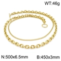 Set gioielli hip hop con doppia catena collana e bracciale in acciaio inossidabile oro - Set Collana 50cm + Bracciale 45cm / Oro