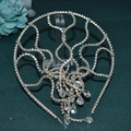 Detail of silver bridal headband with sparkling rhinestones and teardrop crystals - A453 / Silver