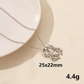 Polished silver spider pendant necklace on a stainless steel chain 25x22mm - Spider / Silver