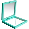 Mint green square PE film suspension jewelry display box for rings and earrings - Tiffany Blue / Round Base (1pc)