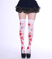 White Halloween bloodstained over-knee socks for nurse cosplay costume props - One Size / White H Blood 3#