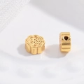 Exquisite gold-plated S925 sterling silver hollow flower charm bead for DIY bracelets - Five-petal Flower Shape (D款)