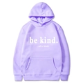 Relaxed lavender hoodie with white be kind of a bitch letter print and kangaroo pocket - S / Lavender